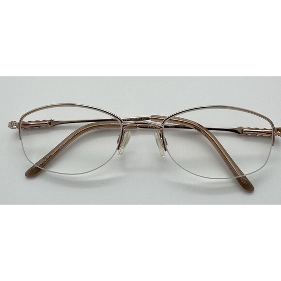 Sophia Loren Zyloware M163 057 Oval Brown Half Rim Womens Eyeglass Frames Bling - Picture 1 of 10